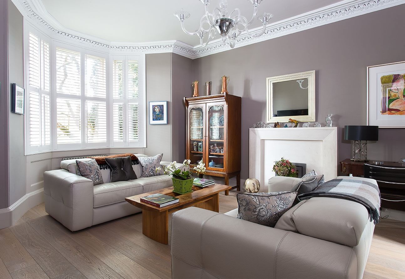 sitting room with inset stove